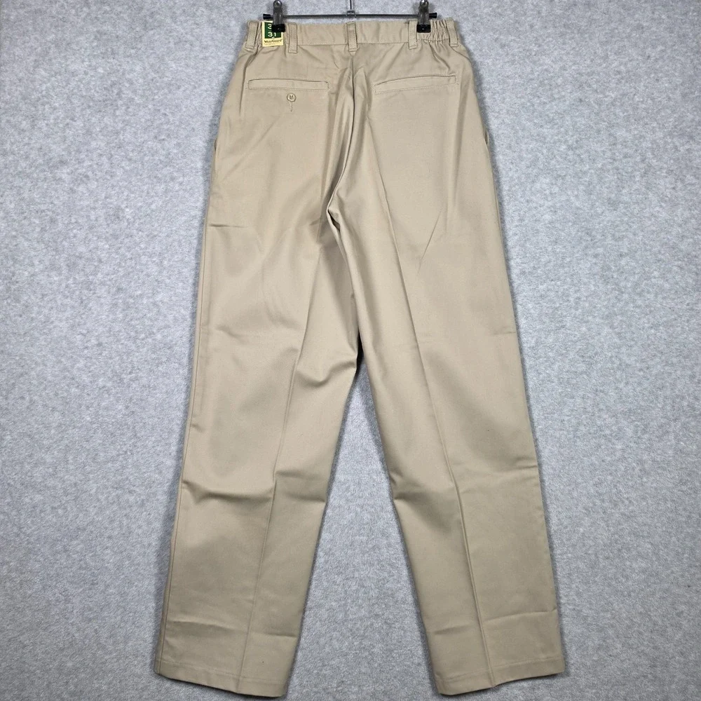 VTG WearGuard Pants Mens Sz 30x31 Tan Beige Stretch Waist Relaxed Straight NEW